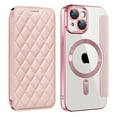 thumbnail image 1 of Ancove Compatible with iPhone 15 6.1" Wallet Case, Magnetic Case with RFID Blocking Credit Card Holder, Personalized Leather Textured Flip Phone Casefor iPhone 15,Pink, 1 of 11