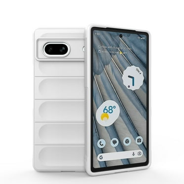 Ancove for Google Pixel 7 Case,Heavy Duty Silicone Rubber 3D Striped Pattern Shockproof Skin-Friendly Full Body Protection Case Cover for Google Pixel 7,White