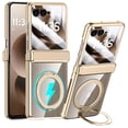 thumbnail image 1 of Ancove for Motorola Razr 2025 / Razr 2024 Case with Magnetic Ring Stand, Crystal Clear Phone Case Rear Screen Protector Hinge Protection Full-Body Anti-Scratch Case for Motorola Razr 2025/2024,Gold, 1 of 7