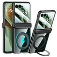 thumbnail image 1 of Ancove for Motorola Razr 2025 / Razr 2024 Case with Magnetic Ring Stand, Crystal Clear Phone Case Rear Screen Protector Hinge Protection Full-Body Anti-Scratch Case for Motorola Razr 2025/2024,Black, 1 of 7