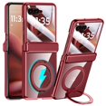 thumbnail image 1 of Ancove for Motorola Razr 2025 / Razr 2024 Case with Magnetic Ring Stand, Crystal Clear Phone Case Rear Screen Protector Hinge Protection Full-Body Anti-Scratch Case for Motorola Razr 2025/2024,Red, 1 of 7