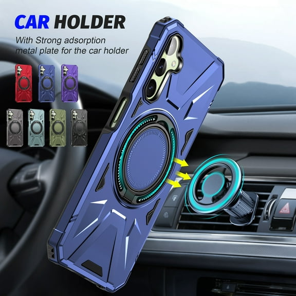 Ancove for Samsung Galaxy A15 Magnetic Case [Compatible with Mag Safe],Heavy Duty Ring Holder [Kickstand] Military Grade Drop Protection Case Cover for Samsung Galaxy A15,Blue