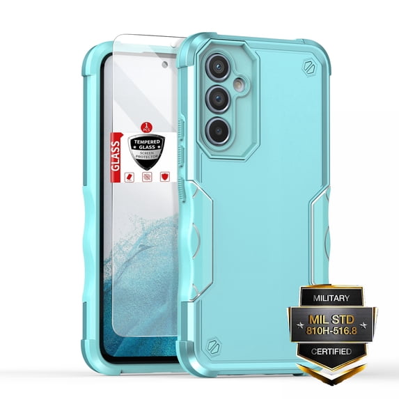 Ancove for Samsung Galaxy A35 Rugegd Case with Screen Protector,Military Grade Heavy-Duty Dual Layer Hard PC and TPU Rugged Shockproof Protective Case Cover for Samsung Galaxy A35,Mint