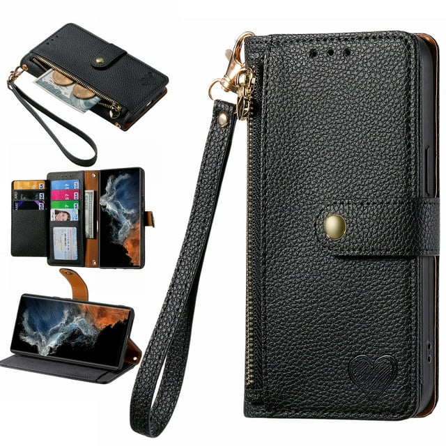 Ancove for Samsung Galaxy S23 Wallet Case with Card Holder & Wrist