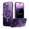 thumbnail image 1 of Ancove for iPhone 12 Pro / 12 6.1" Clear Case with Ring Holder Kickstand,Magnetic [Compatible with Mag Safe] Crystal Transparent Shockproof Protective Case Cover for iPhone 12 Pro / 12 6.1",Darkpurple, 1 of 7