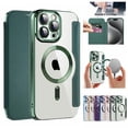 thumbnail image 1 of Ancove for iPhone 12 Wallet Case with Card Holder,Magnetic Mag Safe RFID Blocking PU Leather Clear Back Full Body Protective Case Cover for iPhone 12,Darkgreen, 1 of 7