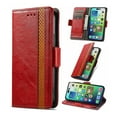 thumbnail image 1 of Ancove for iPhone 13 Wallet Case,Business Stitching Pattern PU Leather [RFID Blocking] Credit Card Slots Kickstand Shockproof Magnetic Flip Cover Case ,Red, 1 of 7