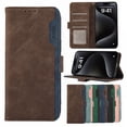 thumbnail image 1 of Ancove for iPhone 13 Wallet Case with Card Holder Kickstand,RFID Blocking PU Leather Shockproof Splicing Color Flip Case Cover for iPhone 13,Brown+Blue, 1 of 7