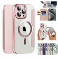 thumbnail image 1 of Ancove for iPhone 13 Wallet Case with Card Holder,Magnetic Mag Safe RFID Blocking PU Leather Clear Back Full Body Protective Case Cover for iPhone 13,Pink, 1 of 7