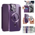 thumbnail image 1 of Ancove for iPhone 13 Wallet Case with Card Holder,Magnetic Mag Safe RFID Blocking PU Leather Clear Back Full Body Protective Case Cover for iPhone 13,Purple, 1 of 7