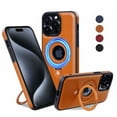 thumbnail image 1 of Ancove for iPhone 14 Plus Case with Ring Holder Kickstand,[Compatible with Mag Safe]Magnetic Shockproof PU Leather Case Cover for Apple iPhone 14 Plus/14+,Brown, 1 of 6