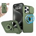 thumbnail image 1 of Ancove for iPhone 14 Rugged Case,[Compatible with Mag Safe] Magnetic Ring Holder Kickstand Shockproof Military Grade Drop Protection Phone Cover Case for Apple iPhone 14,Olivegreen, 1 of 6