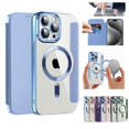 thumbnail image 1 of Ancove for iPhone 14 Wallet Case with Card Holder,Magnetic Mag Safe RFID Blocking PU Leather Clear Back Full Body Protective Case Cover for iPhone 14,Blue, 1 of 1