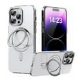 thumbnail image 1 of Ancove for iPhone 15 Clear Case with Ring Holder Kickstand,Magnetic [Compatible with Mag Safe] Crystal Transparent Shockproof Protective Case Cover for iPhone 15,Clear, 1 of 7