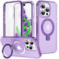 thumbnail image 1 of Ancove for iPhone 15 Pro Max Case with Invisible Magnetic Stand, Compatible with Mag-Safe Military-Grade Protection with Built-in Screen Protector, Shockproof Phone Case for Women Men,Purple, 1 of 6