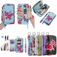 thumbnail image 1 of Ancove for iPhone 15 Pro Max Wallet Case with Card Holder & Strap,Shockproof RFID Blocking Magnetic PU Leather Zipper Detachable Wallet Case Cover for Women Girls ,Skyblue, 1 of 7