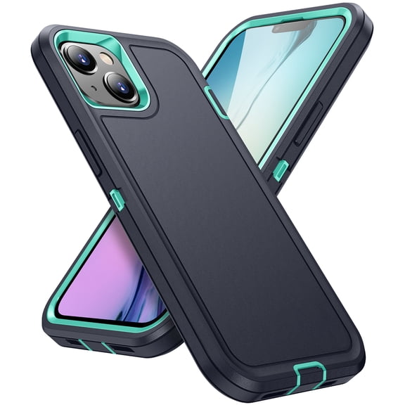 Ancove for iPhone 15 Rugged Case,Military Grade Drop Test Heavy Duty Shockproof Frosted Matte Dual Layer Protective Phone Cover for Apple iPhone 15,Lightblue