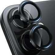 Ancove for iPhone 16 Camera Lens Protector, Military Grade Shatterproof Ultra HD Tempered Glass Camera Lens Protector Metal Individual Ring for iPhone 16,Black