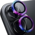 thumbnail image 1 of Ancove for iPhone 16 Camera Lens Protector, Military Grade Shatterproof Ultra HD Tempered Glass Camera Lens Protector Metal Individual Ring for iPhone 16,Multicolour, 1 of 4