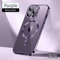 thumbnail image 1 of Ancove for iPhone 16 Pro Clear Case, Luxury Plating Frame Transparent Non-Yellowing Back Case with Camera Lens Full Protection, Compatible with MagSafe Wireless Charging,Purple, 1 of 13