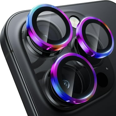 Ancove for iPhone 16 Pro Max Camera Lens Protector, Military Grade Shatterproof Ultra HD Tempered Glass Camera Lens Protector Metal Individual Ring for iPhone 16 Pro Max,Multicolour