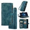 thumbnail image 1 of Ancove for iPhone 7 / 8 / SE 2022 & 2020 Wallet Case with Credit Card Holder & Wrist Strap,PU Leather Kickstand Magnetic Closure Zipper Pocket Flip Folio Case Cover,Blue, 1 of 7
