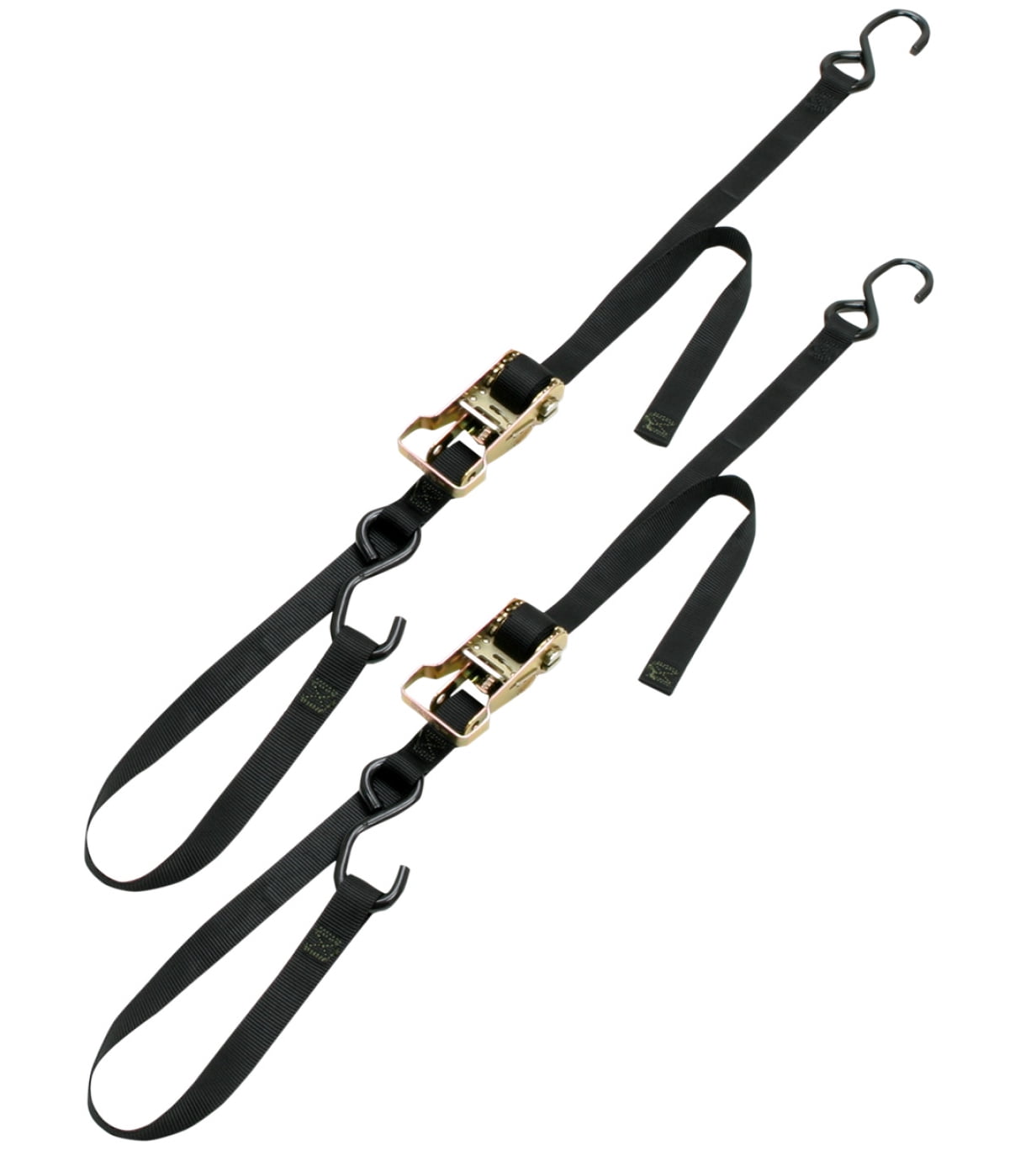 Ancra 49380-11 Black Tie-Down Straps With Soft Hooks - 69 Inch Length, 400lb Capacity, Sold In Pairs