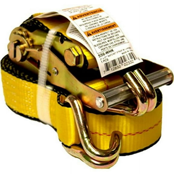 Ancra & S-Line 556-WHK Ratchet Short Wide Handle & J-Hooks - 2 in. x 27 ft.