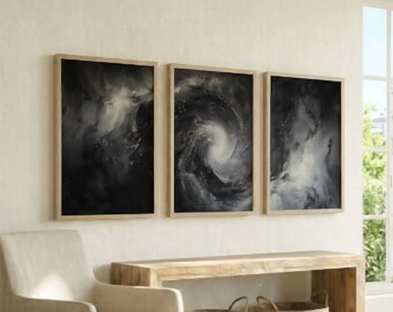 And Cosmic Living Room Dramatic Stormy Abstract Poster, Set 3, Poster ...