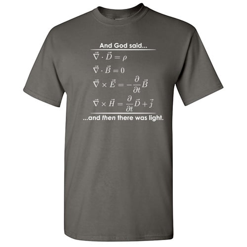 And God Said And Then There Was Light Tee Maxwells Equations Gifts For Math Lovers Graphic Funny T Shirt For Men