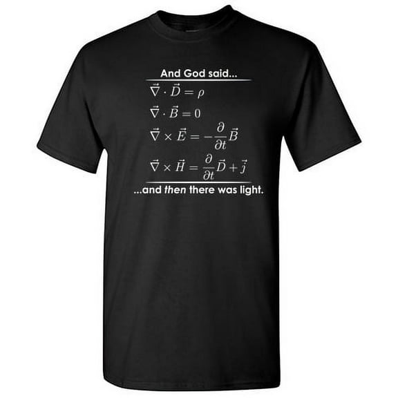 And God Said And Then There Was Light Tee Maxwells Equations Gifts For Math Lovers Graphic Funny T Shirt For Men