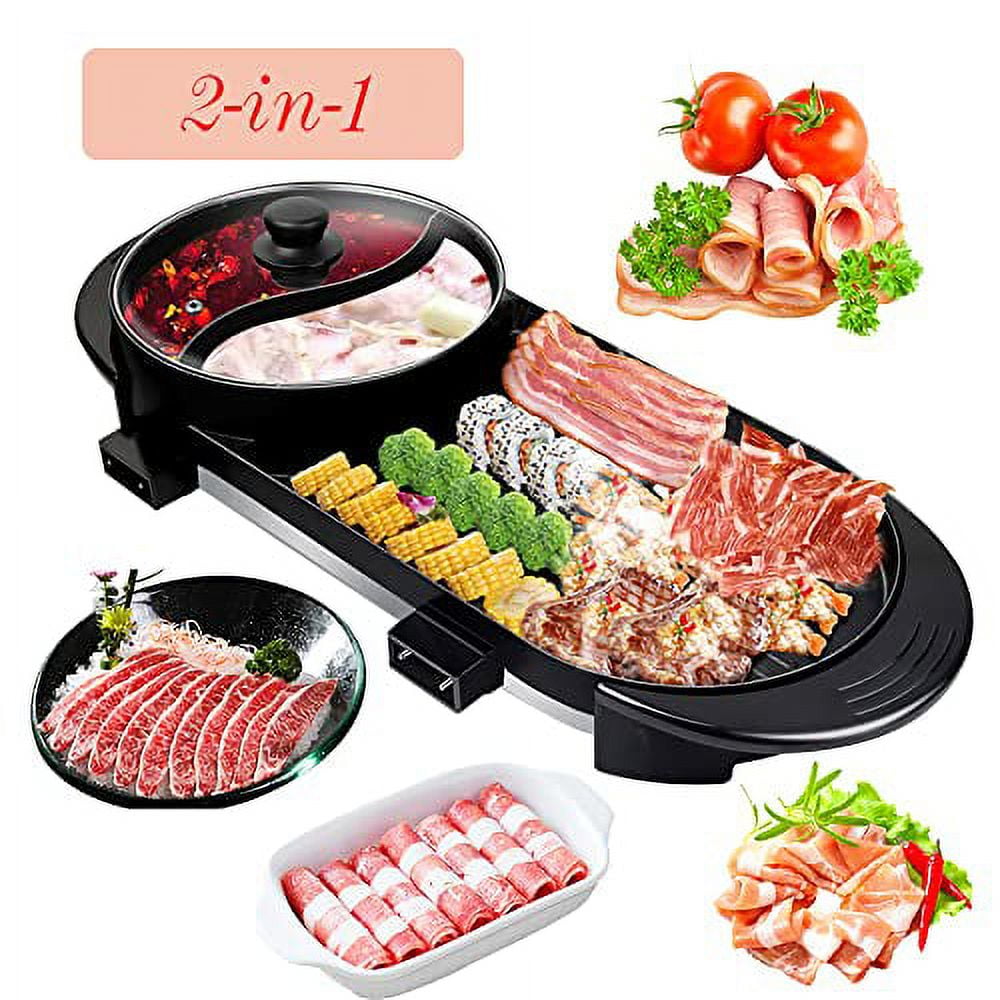 And Grill, 2 In 1 Electric Grill Cooker With Dual Temperature Control