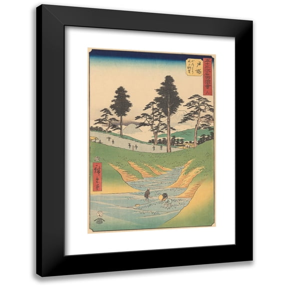 Andō Hiroshige 11x14 Black Modern Framed Museum Art Print Titled - Totsuka (1855)