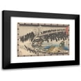 thumbnail image 1 of Andō Hiroshige 14x11 Black Modern Framed Museum Art Print Titled - Marching Over Bridge (19th Century), 1 of 5