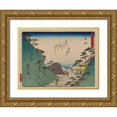 thumbnail image 1 of Andō Hiroshige 14x11 Gold Ornate Wood Frame and Double Matted Museum Art Print Titled - Tokaido Gojusantsugi, Pl.22 (1868-1912), 1 of 4