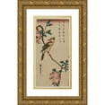thumbnail image 1 of Andō Hiroshige 14x24 Gold Ornate Framed and Double Matted Museum Art Print Titled - Black-Naped Oriole (Korean Warbler) on a Hall Crabapple (1832-35), 1 of 4