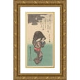 thumbnail image 1 of Andō Hiroshige 14x24 Gold Ornate Framed and Double Matted Museum Art Print Titled - Woman with Kettle (19th Century), 1 of 4