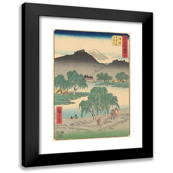Andō Hiroshige 17x24 Black Modern Framed Museum Art Print Titled - Goyu (1855)