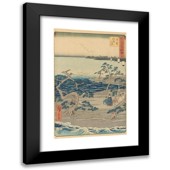 Andō Hiroshige 17x24 Black Modern Framed Museum Art Print Titled - Hamamatsu (1855)