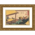 thumbnail image 1 of Andō Hiroshige 18x13 Gold Ornate Wood Frame and Double Matted Museum Art Print Titled - Shono (ca. 1841 --1842), 1 of 4