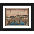 thumbnail image 1 of Andō Hiroshige 18x14 Black Ornate Wood Framed Double Matted Museum Art Print Titled - Tokaido Gojusantsugi, Pl.01 (1868-1912), 1 of 5