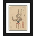 thumbnail image 1 of Andō Hiroshige 19x24 Black Ornate Framed Double Matted Museum Art Print Titled: Cherry Flowers in Blue Pot on Stand (19th Century), 1 of 5