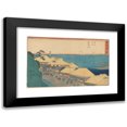 thumbnail image 1 of Andō Hiroshige 24x17 Black Modern Framed Museum Art Print Titled - Kanagawa Yedo; House on River (19th Century), 1 of 5