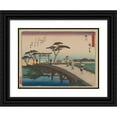 thumbnail image 1 of Andō Hiroshige 24x19 Black Ornate Framed Double Matted Museum Art Print Titled: Tokaido Gojusantsugi, Pl.27 (1868-1912), 1 of 5