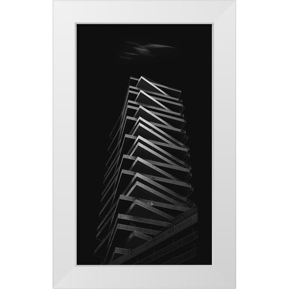 And Hongchao, Gu 20x32 White Modern Wood Framed Museum Art Print Titled - Zigzag