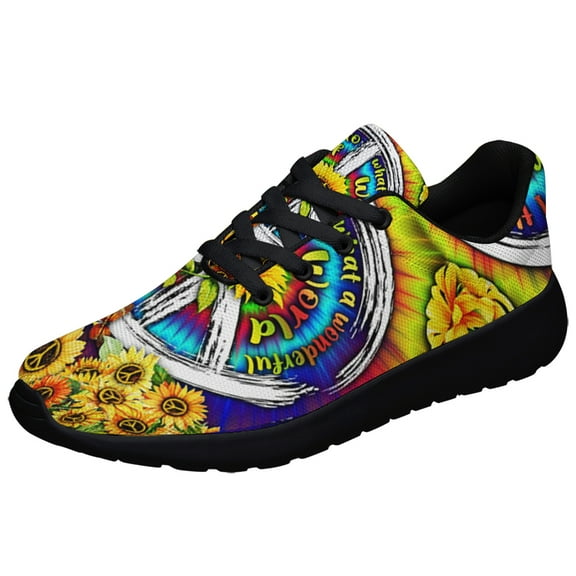 And I Think To Myself What A Wonderful World Shoes Sneakers for Women Men Black Size 3.5