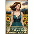 thumbnail image 1 of And Into The Garden I Go To Lose My Mind And Find My Soul Aluminum Sign Sunflower Gifts For Women Vintage Metal Signs Floral/Garden Decor Room Decor For Teen Girls 5.5x8 Inches, 1 of 7