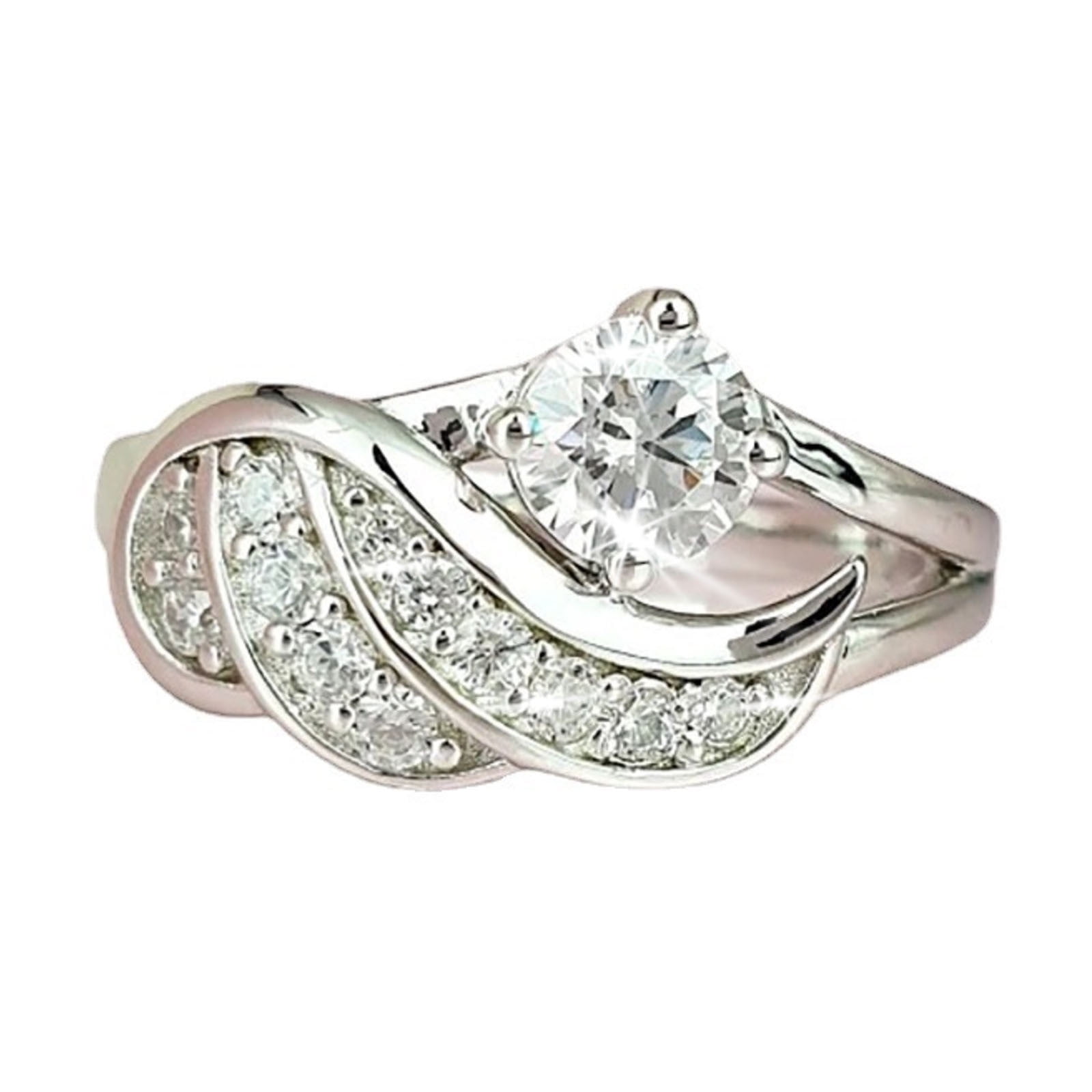 Ultimate Design 4.70CT Round Cut White Diamond For Men's Wedding Engagement  Hip Hop Half Band Ring 14K White Gold Finish For Men & Boys 925 Sterling  Silver (5)|Amazon.com