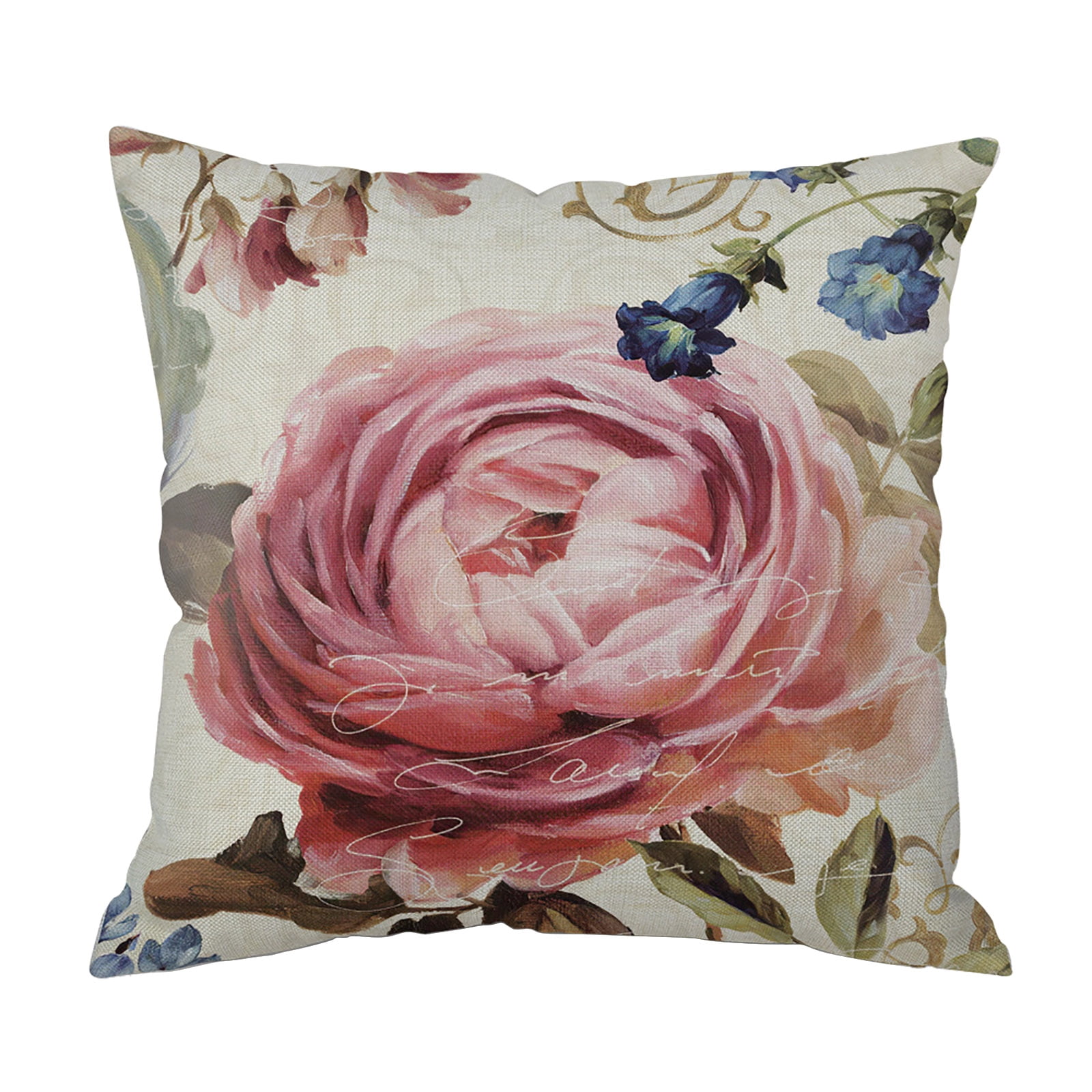 And Linen Pillowcase Flower Cushion Green Flower Leaf Cushion Sofa