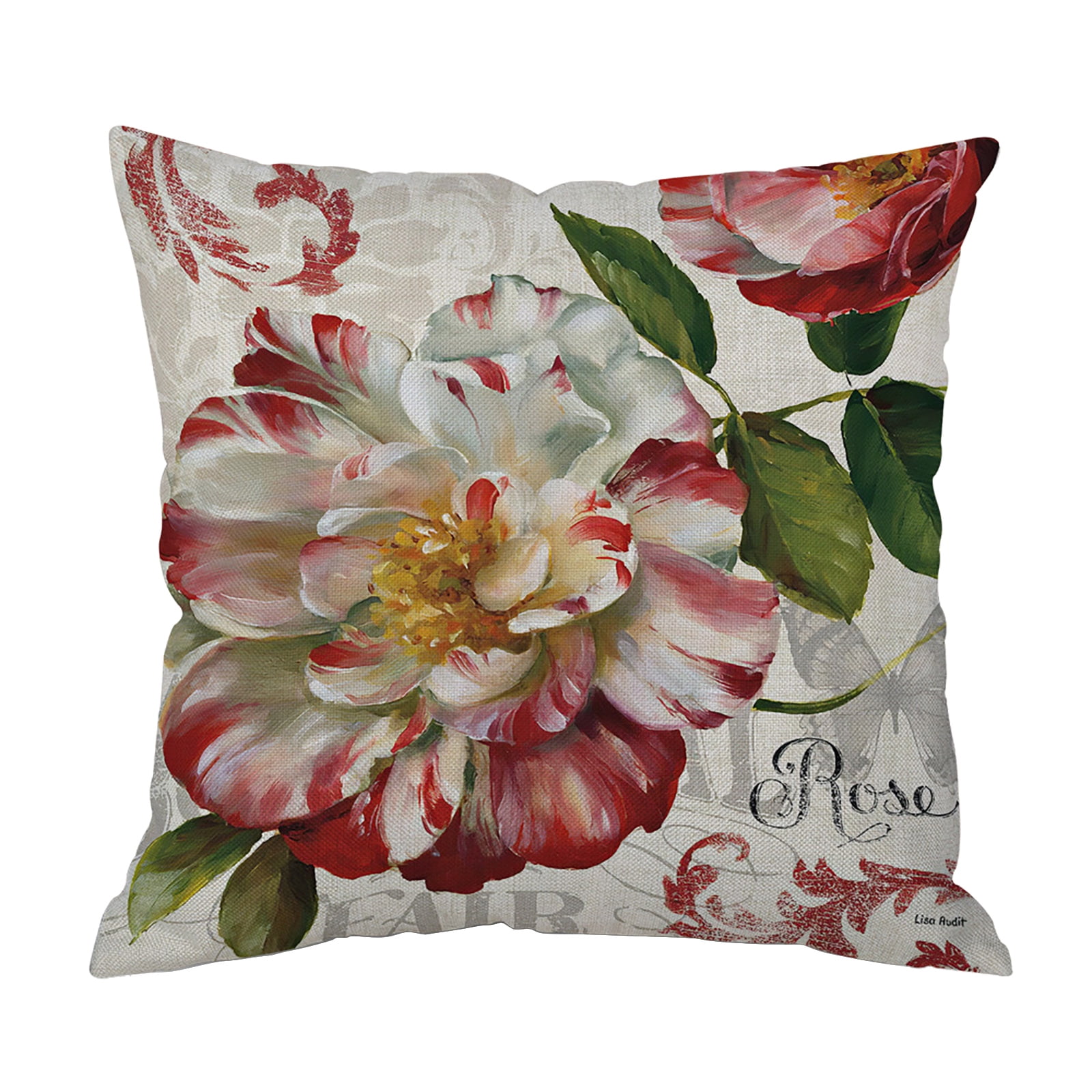 And Linen Pillowcase Flower Cushion Green Flower Leaf Cushion Sofa